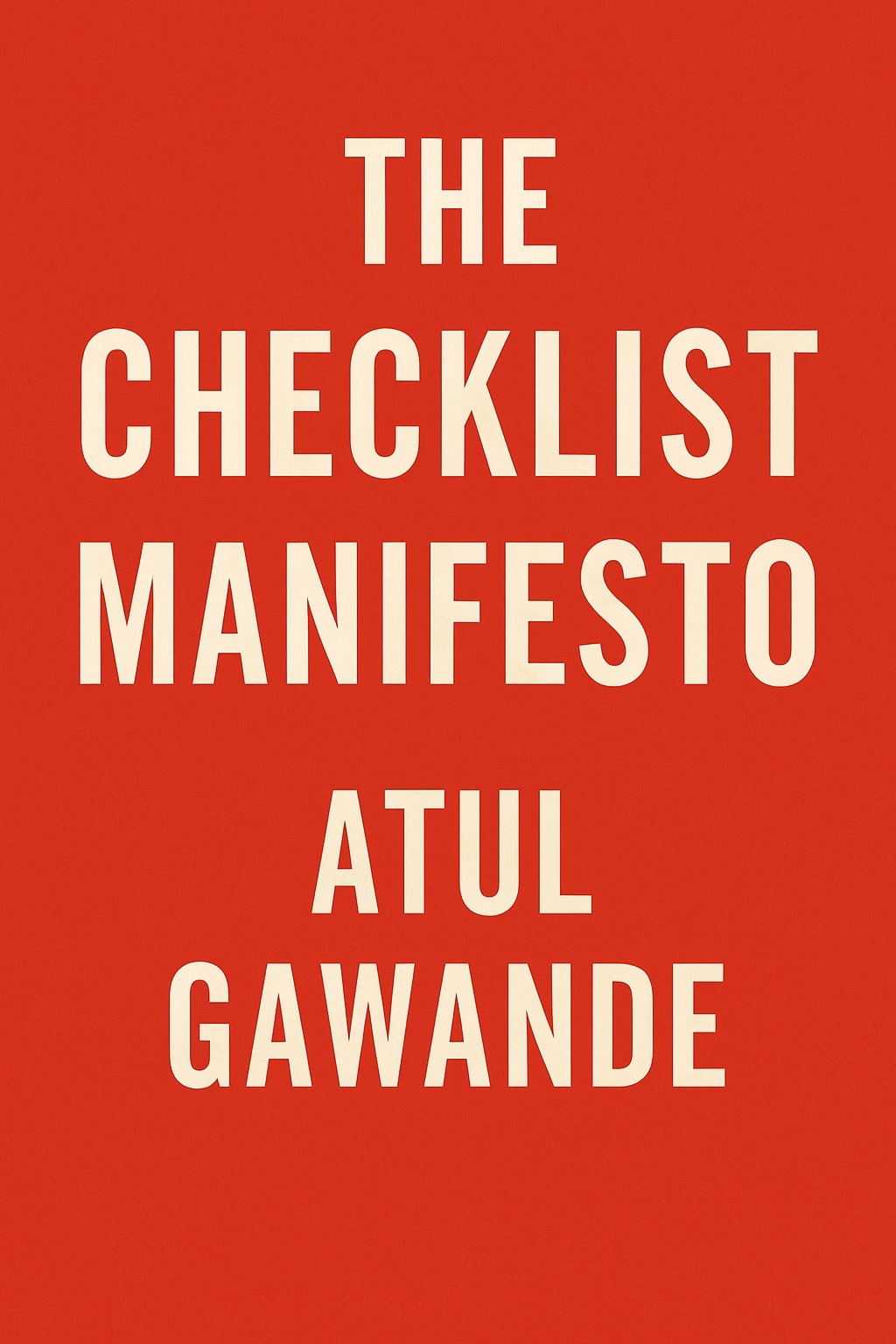 The Checklist Manifesto