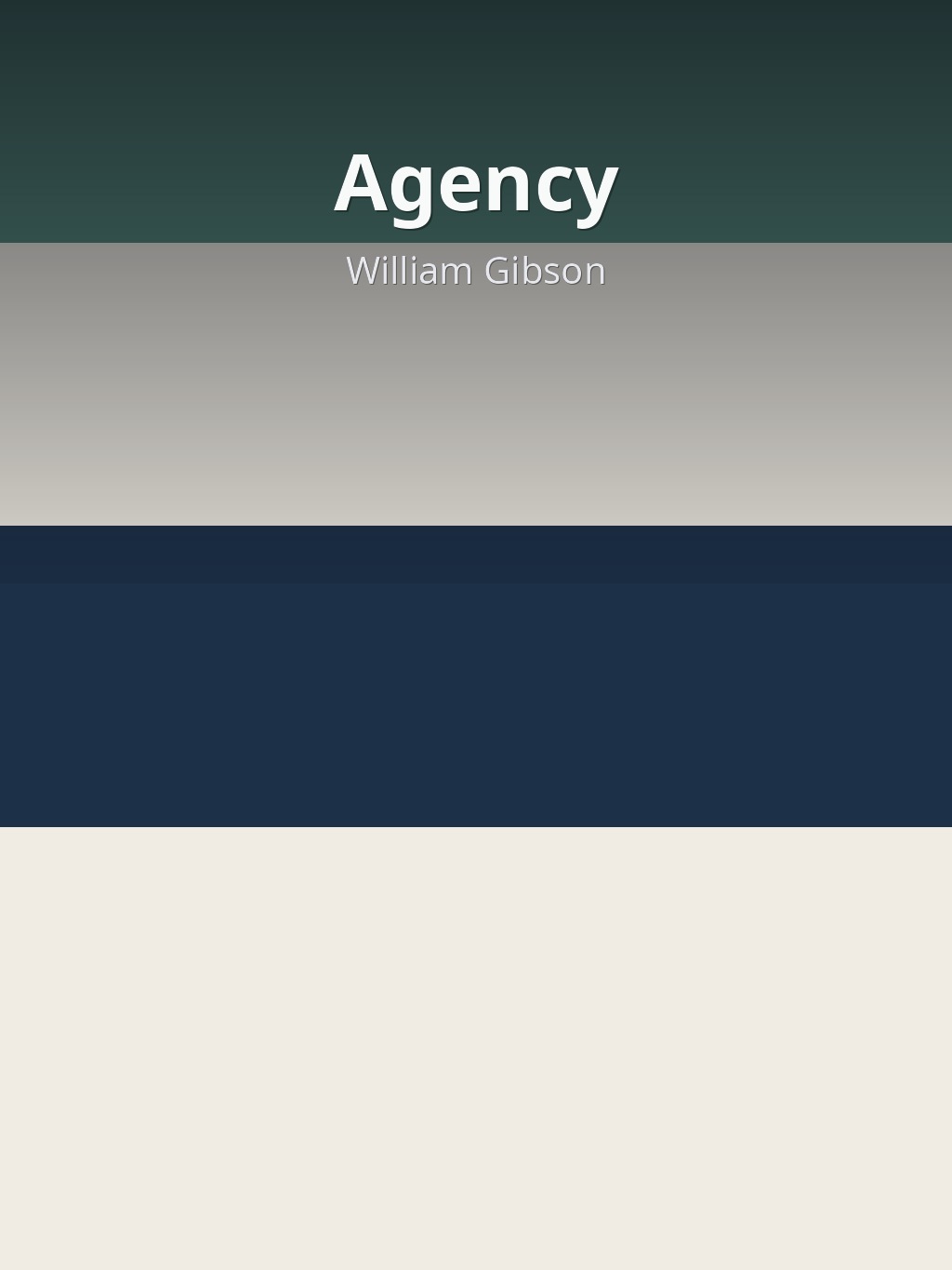 Agency by William Gibson book cover