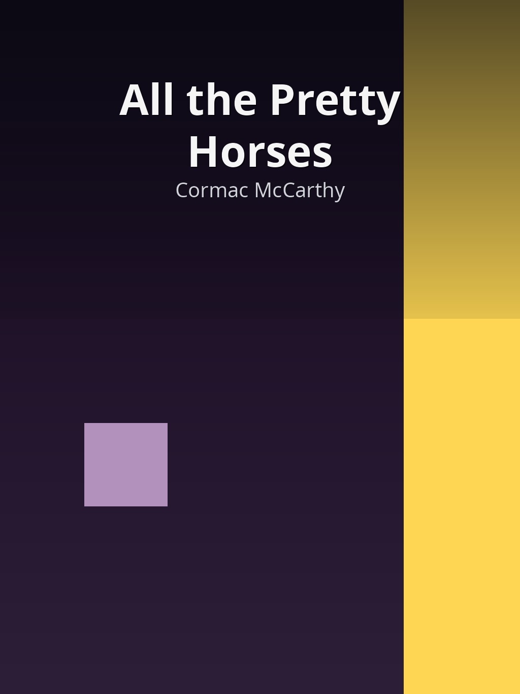 All the Pretty Horses by Cormac McCarthy book cover