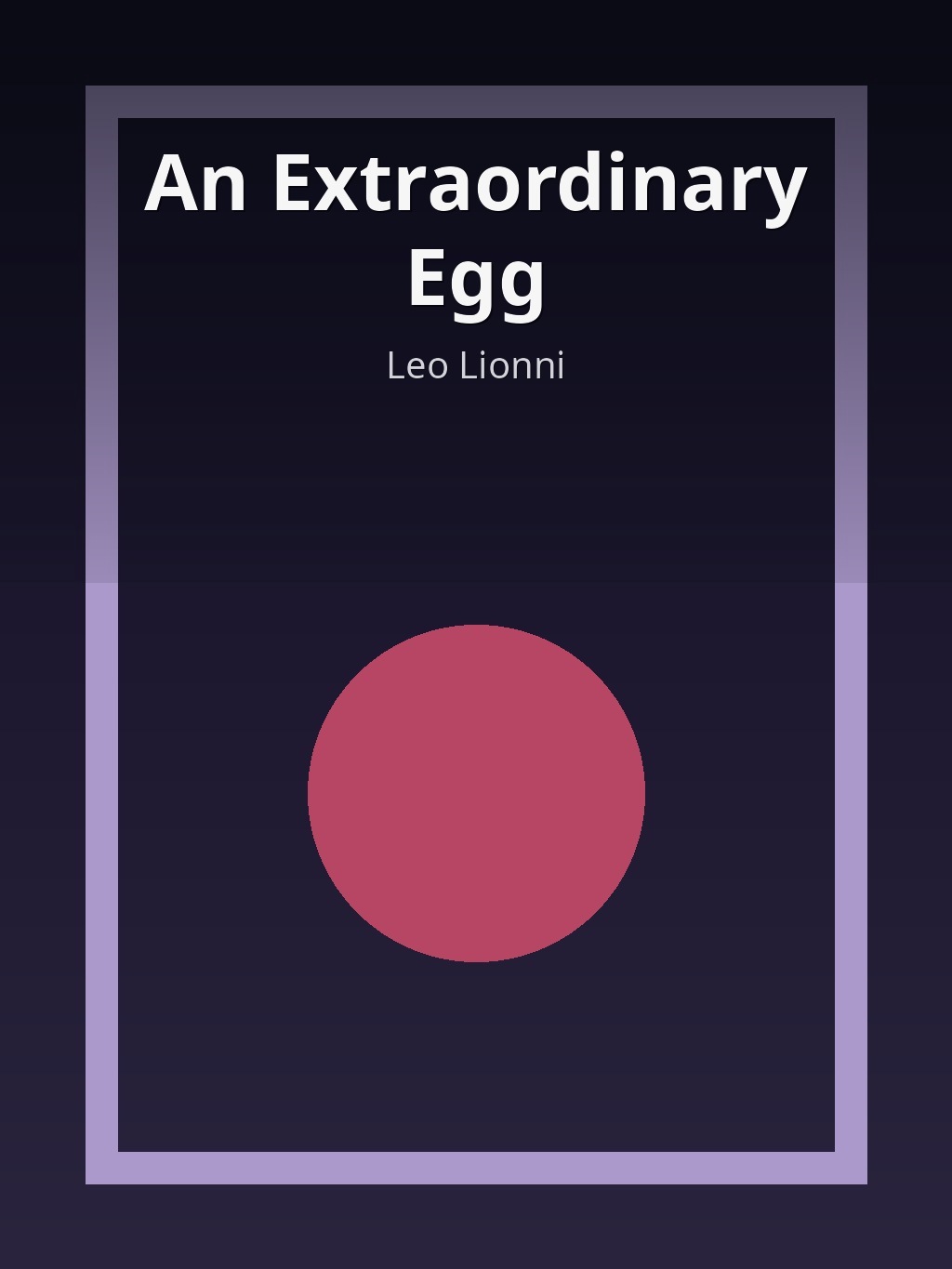 An Extraordinary Egg by Leo Lionni book cover