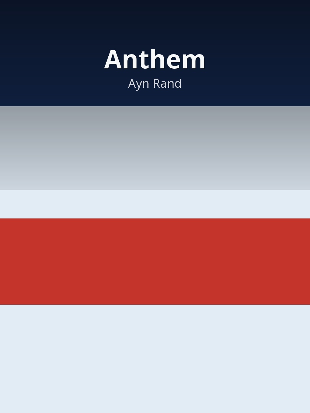 Anthem by Ayn Rand book cover