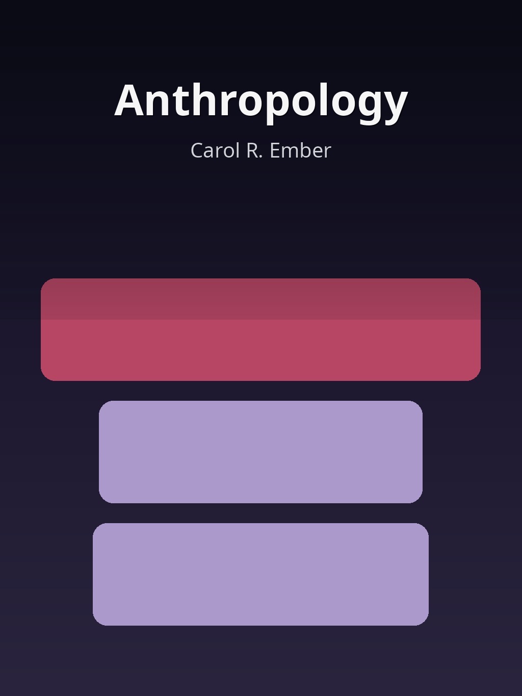 Anthropology by Carol R. Ember book cover