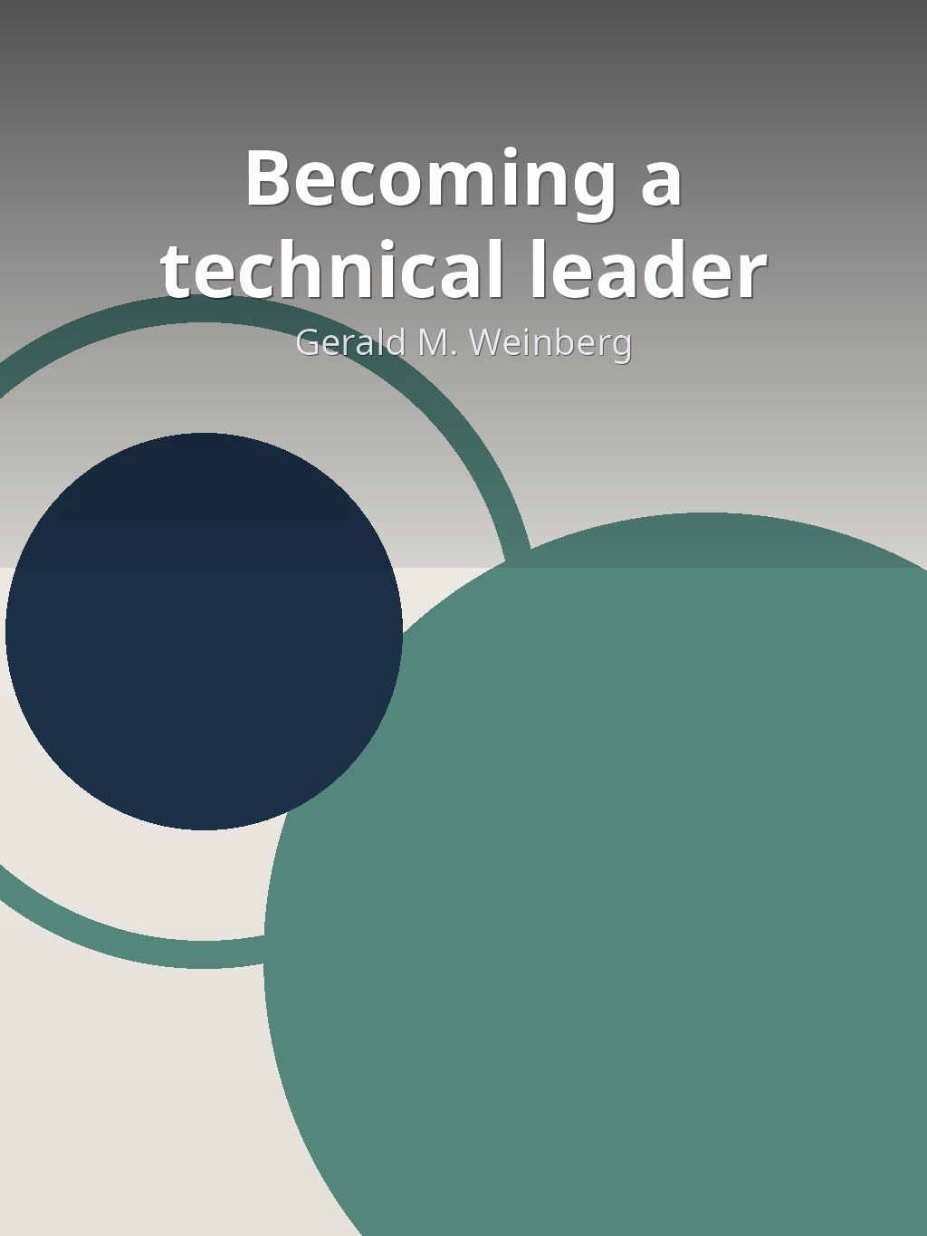 Becoming a technical leader by Gerald M. Weinberg book cover