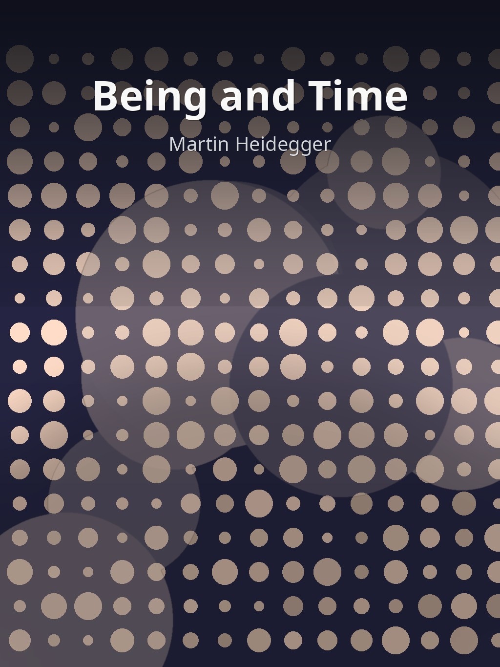 Being and Time by Martin Heidegger book cover
