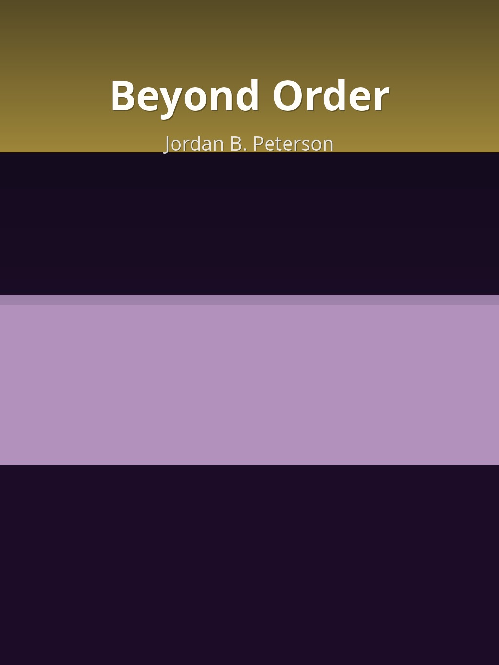 Beyond Order by Jordan B. Peterson book cover
