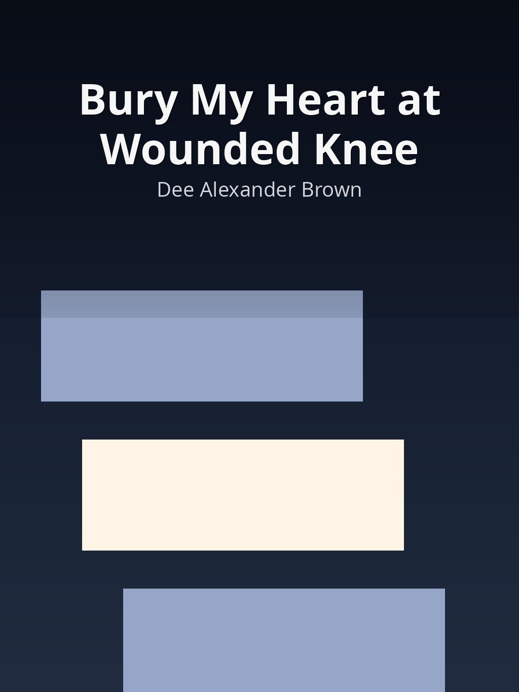 Bury My Heart at Wounded Knee by Dee Alexander Brown book cover