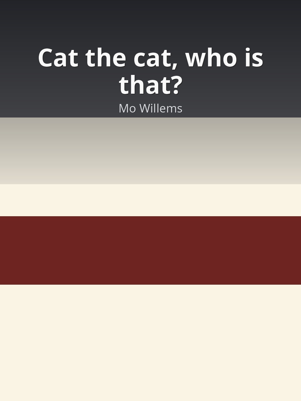 Cat the cat, who is that? by Mo Willems book cover