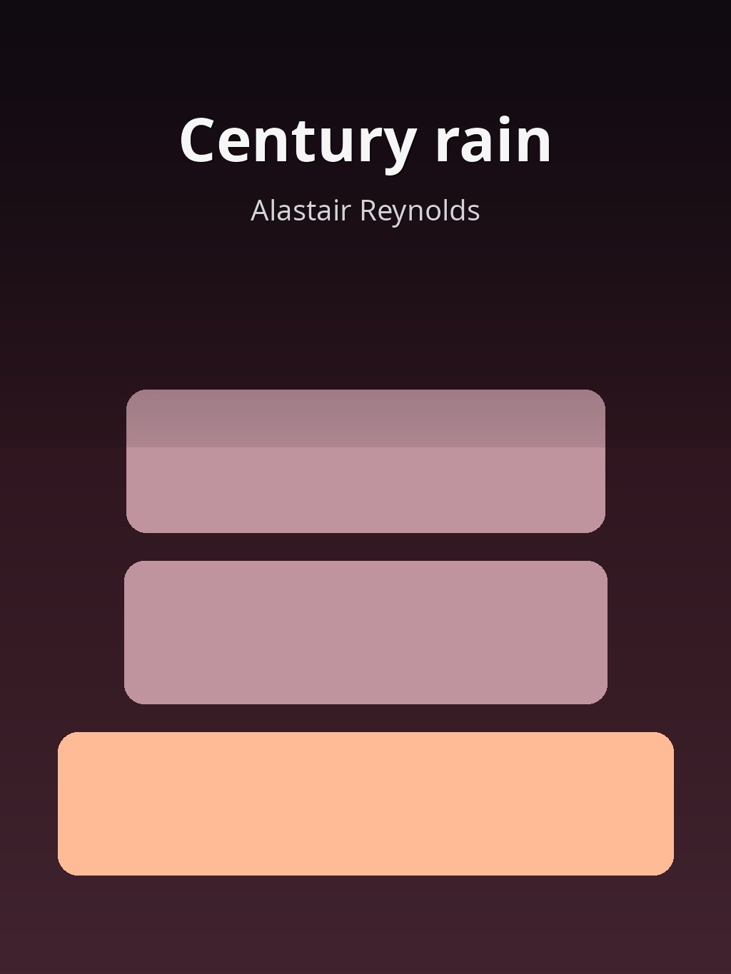 Century rain by Alastair Reynolds book cover