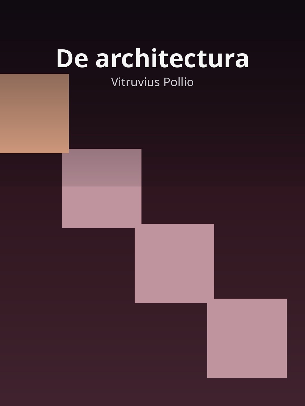 De architectura by Vitruvius Pollio book cover