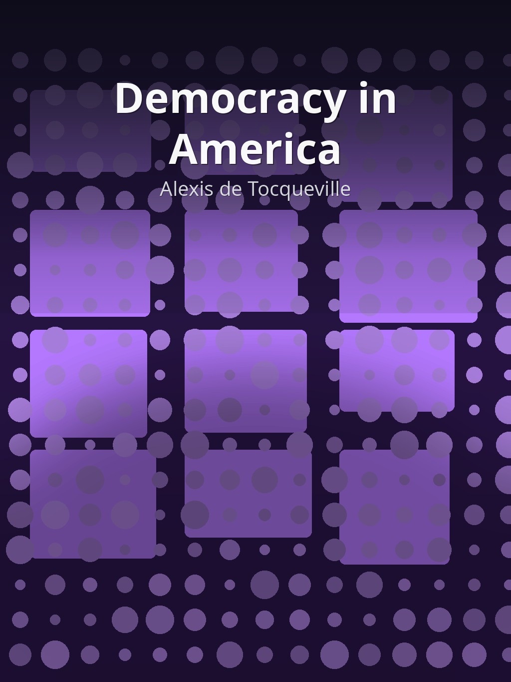 Democracy in America by Alexis de Tocqueville book cover