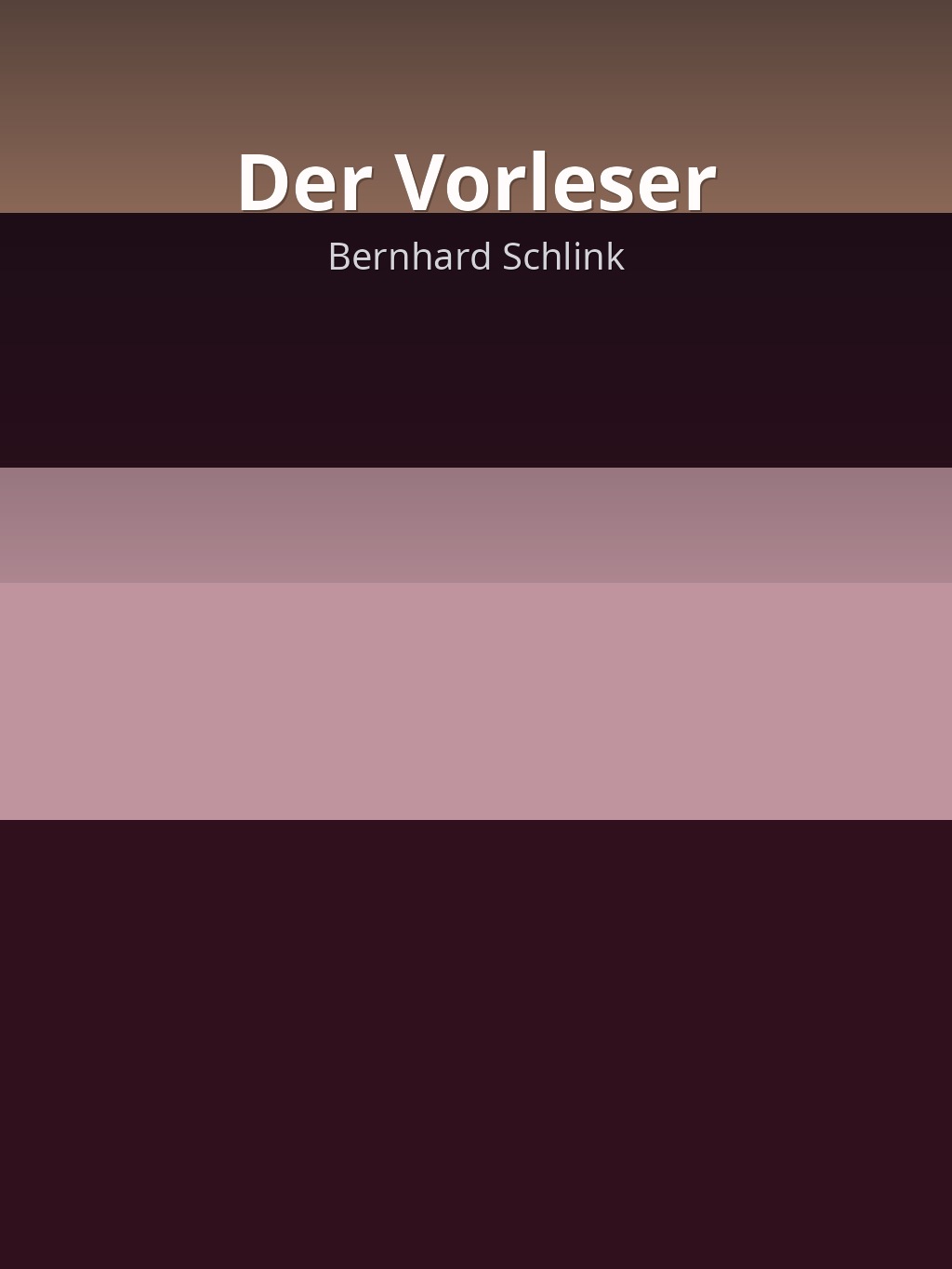 Der Vorleser by Bernhard Schlink book cover