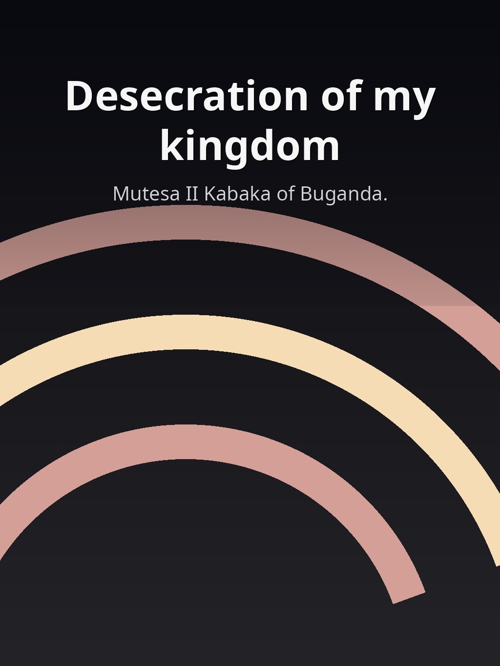 Desecration of my kingdom by Mutesa II Kabaka of Buganda. book cover