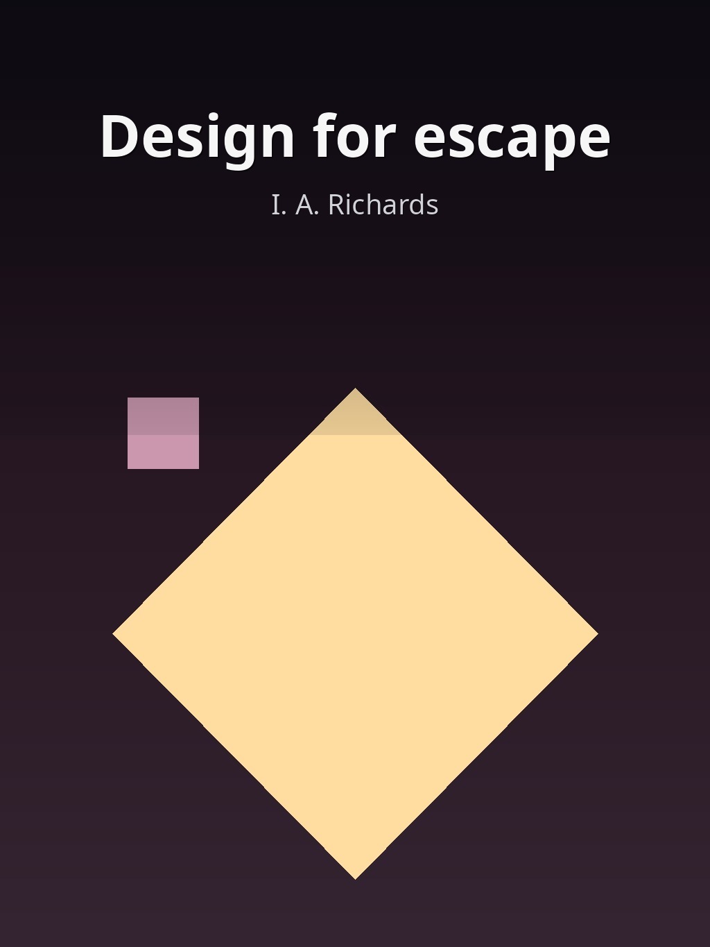 Design for escape by I. A. Richards book cover