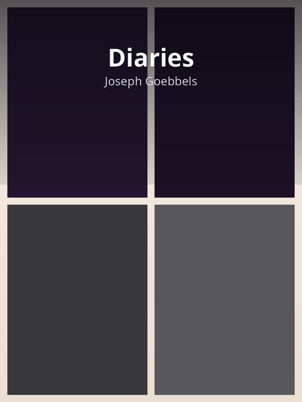 Diaries by Joseph Goebbels book cover