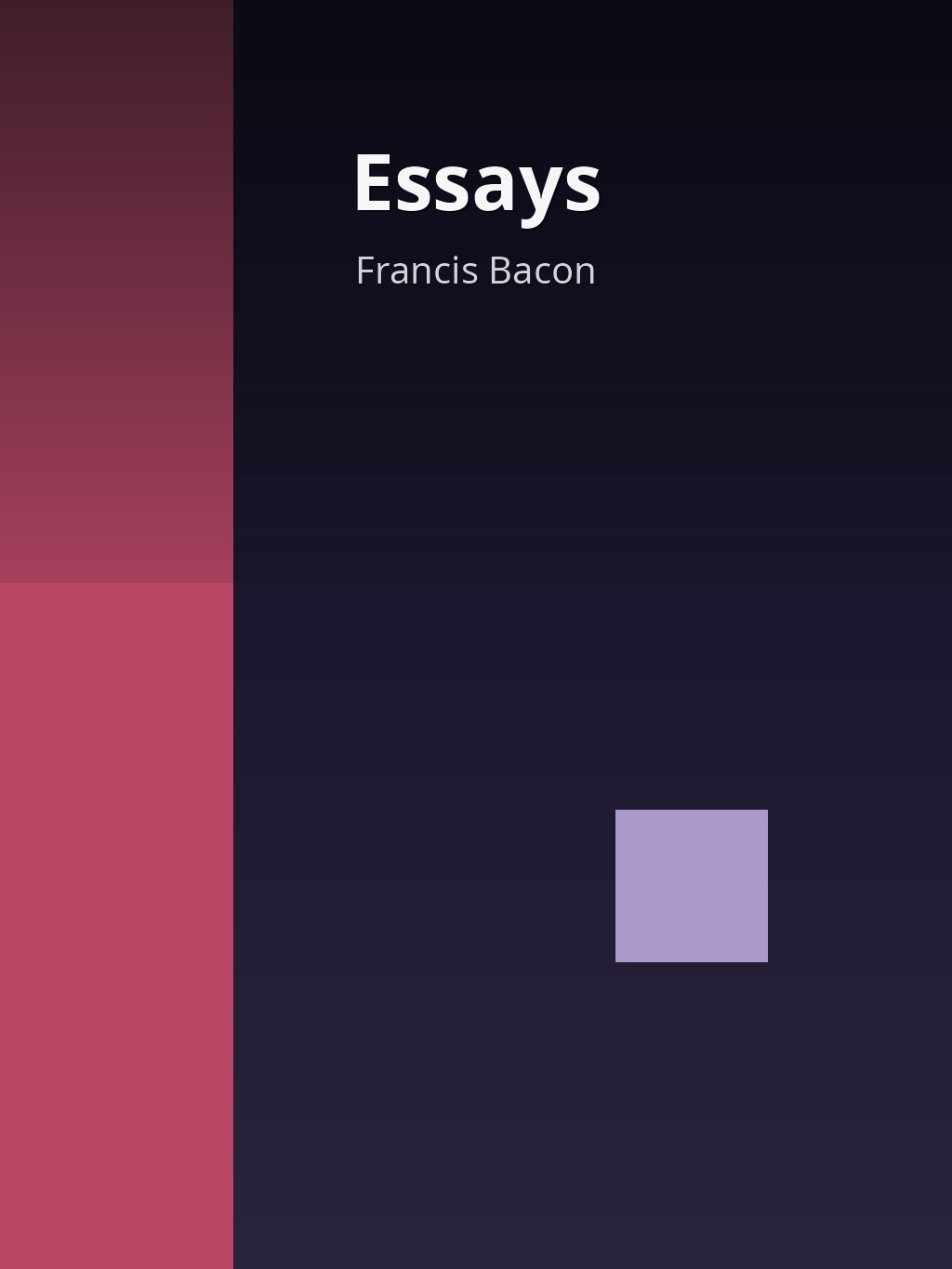 Essays by Francis Bacon book cover