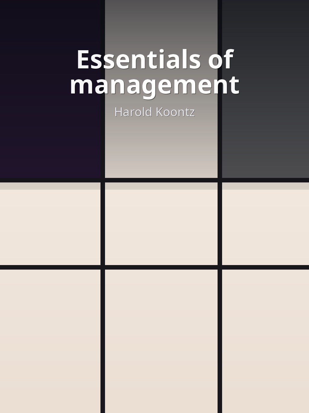 Essentials of management by Harold Koontz book cover