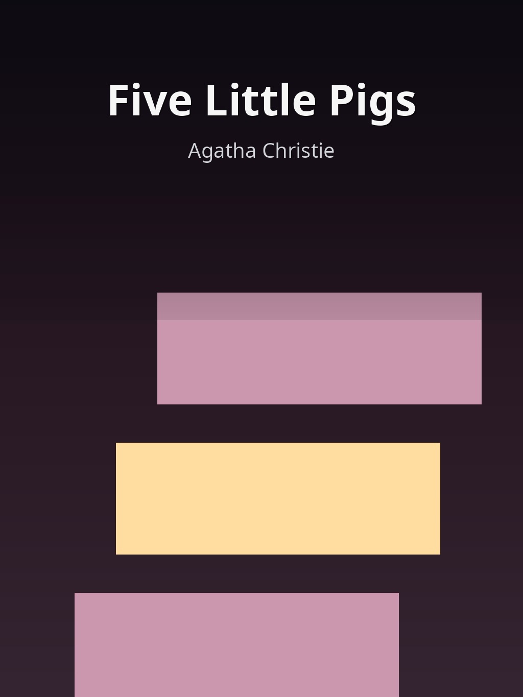 Five Little Pigs by Agatha Christie book cover
