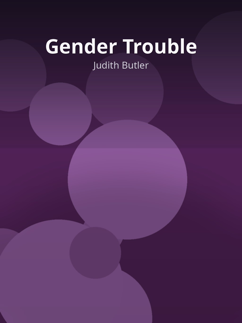Gender Trouble by Judith Butler book cover