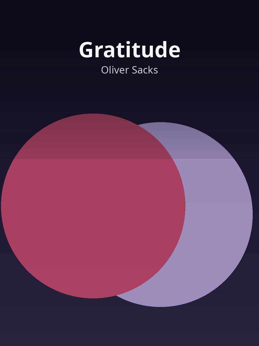 Gratitude by Oliver Sacks book cover
