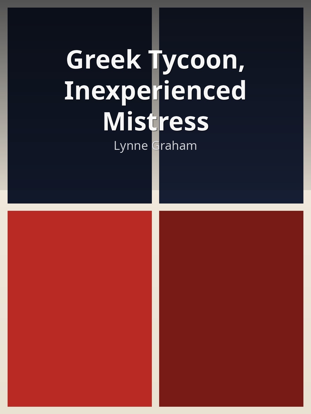 Greek Tycoon, Inexperienced Mistress by Lynne Graham book cover