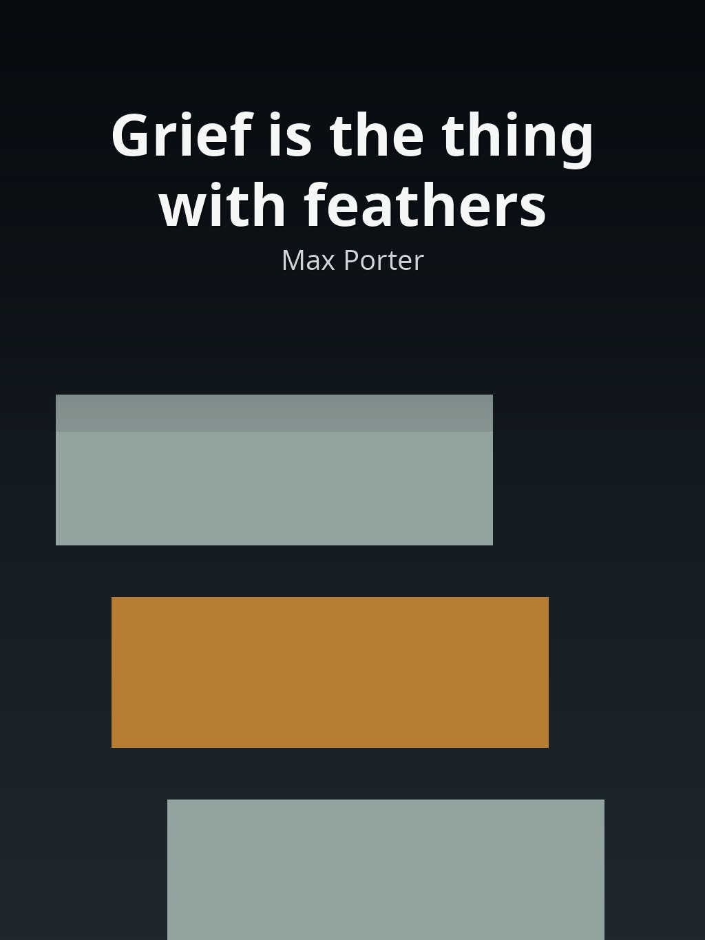 Grief is the thing with feathers by Max Porter book cover
