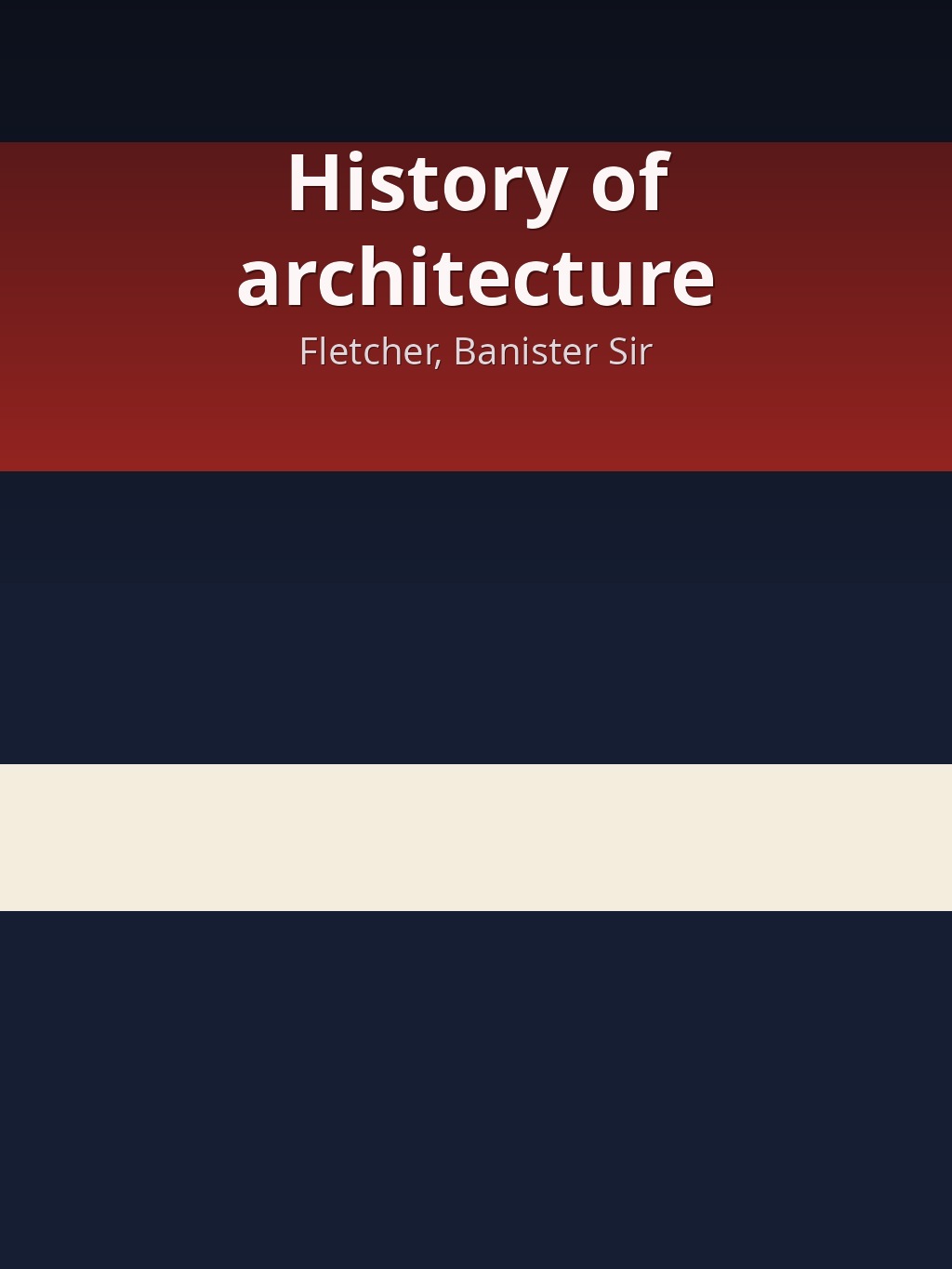 History of architecture by Fletcher, Banister Sir book cover