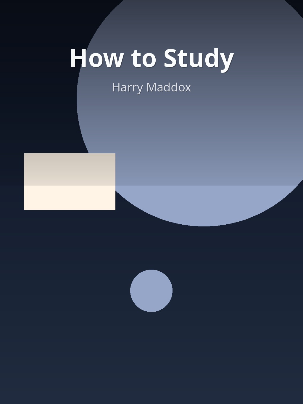 How to Study by Harry Maddox book cover