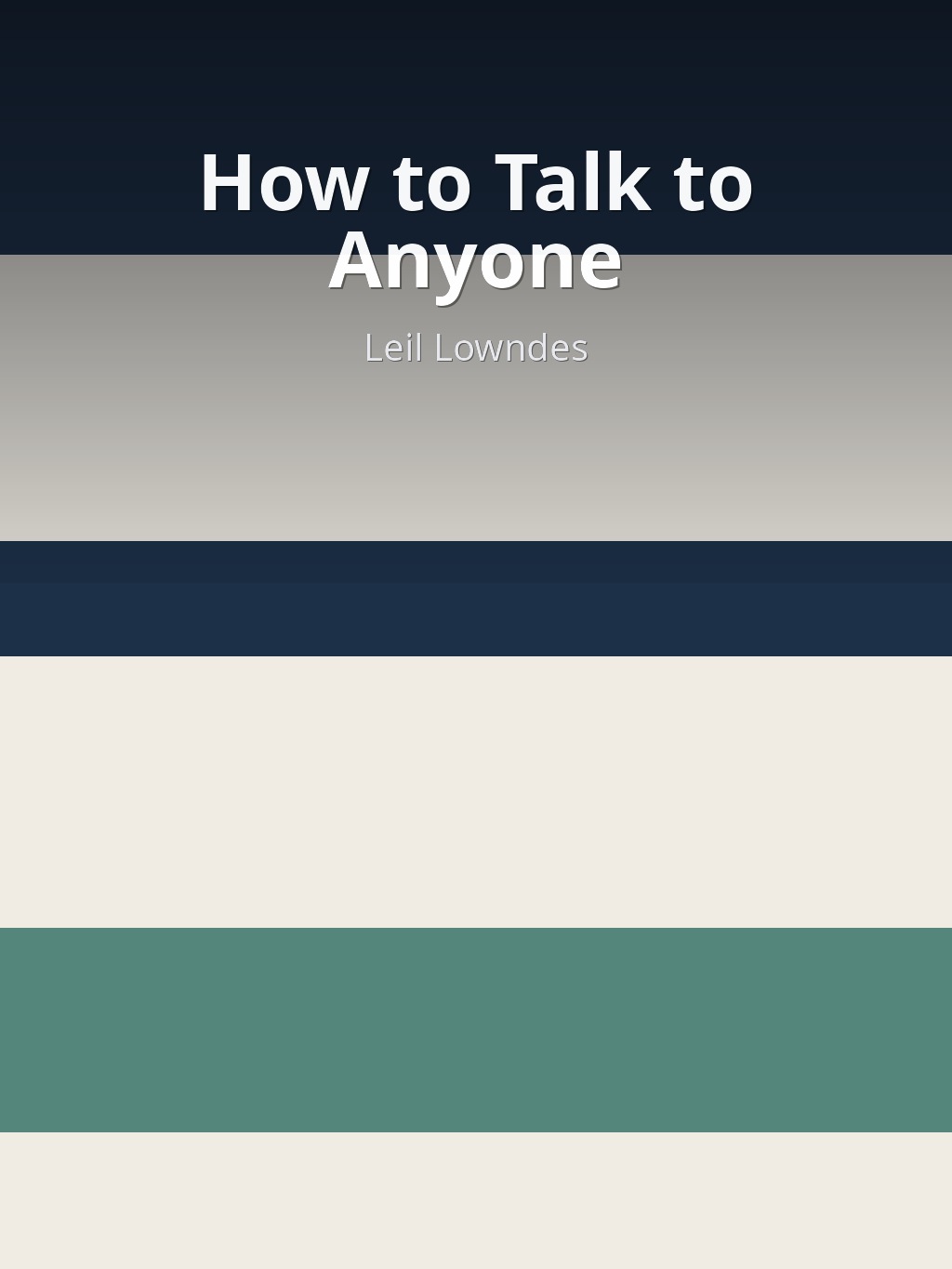 How to Talk to Anyone by Leil Lowndes book cover