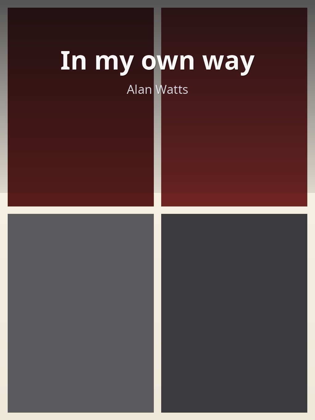 In my own way by Alan Watts book cover