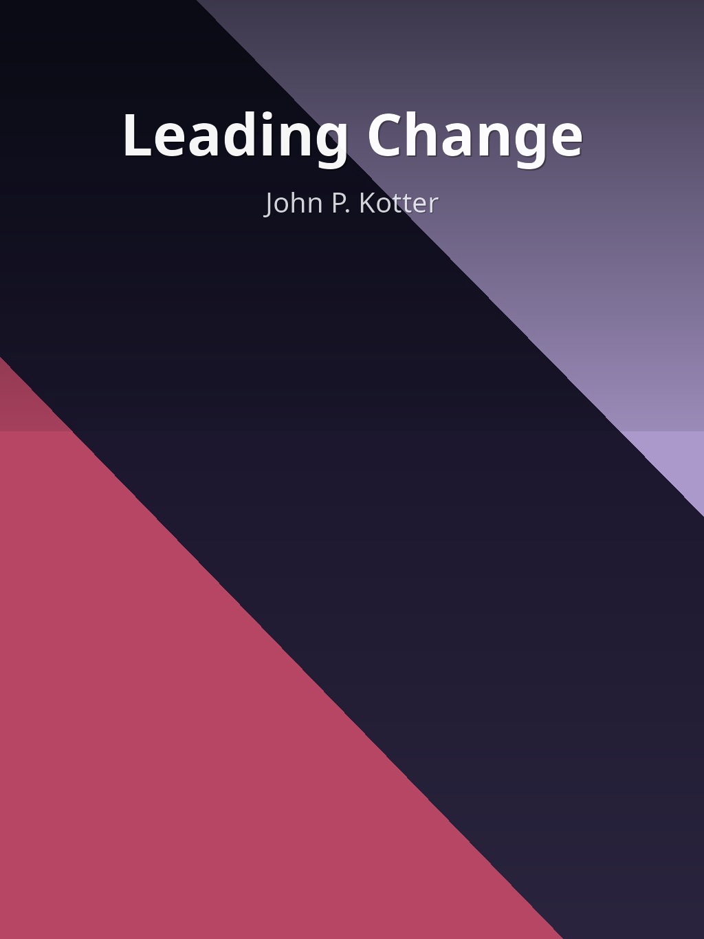 Leading Change by John P. Kotter book cover