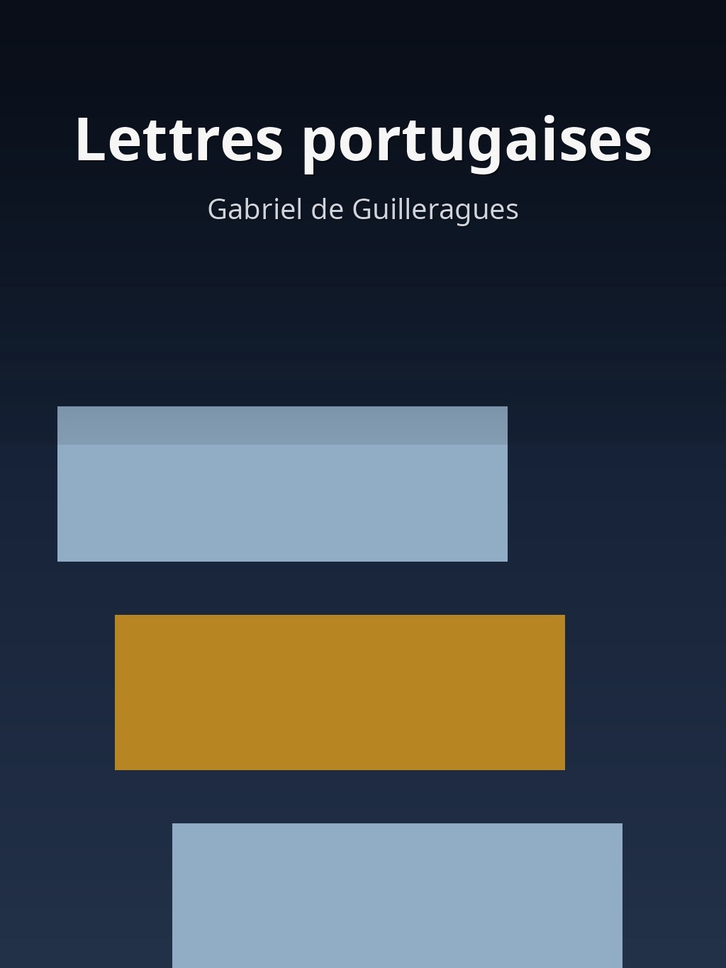Lettres portugaises by Gabriel de Guilleragues book cover