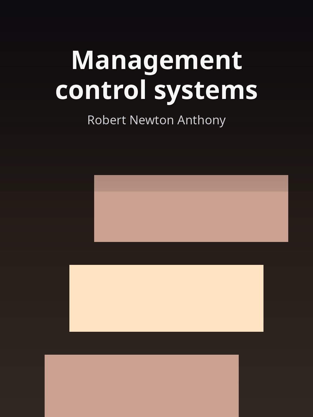 Management control systems by Robert Newton Anthony book cover