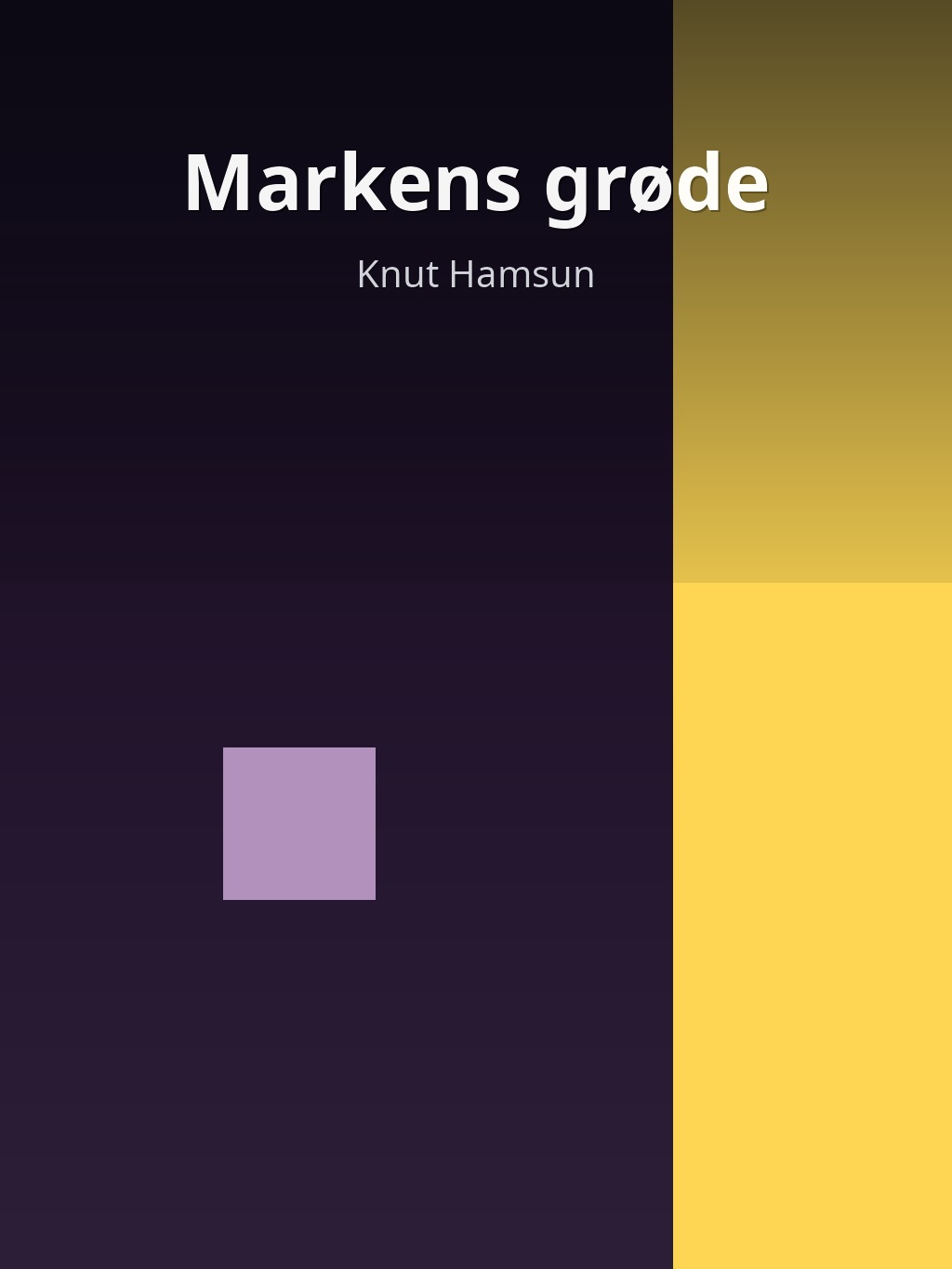 Markens grøde by Knut Hamsun book cover