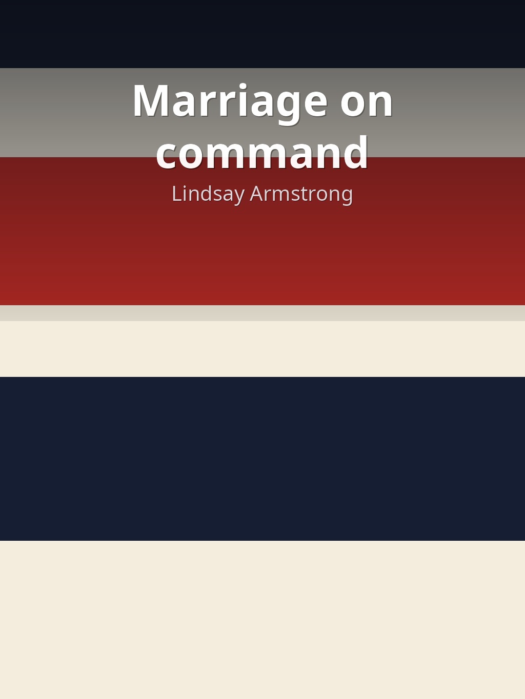 Marriage on command by Lindsay Armstrong book cover