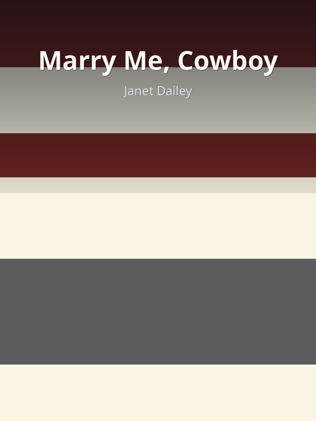 Marry Me, Cowboy by Janet Dailey book cover