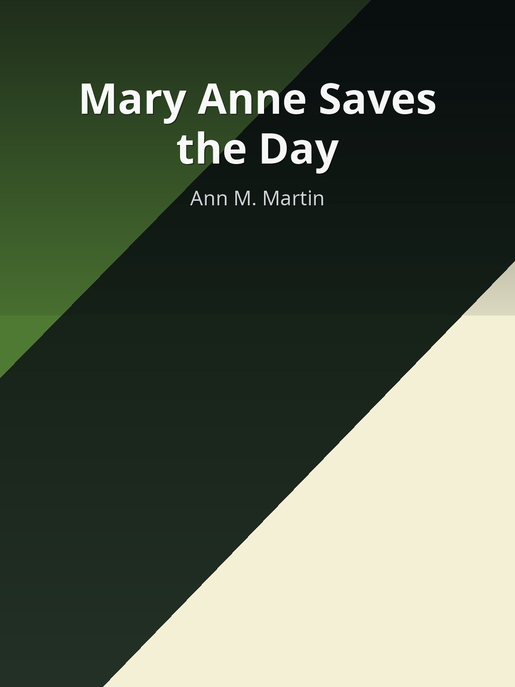 Mary Anne Saves the Day by Ann M. Martin book cover