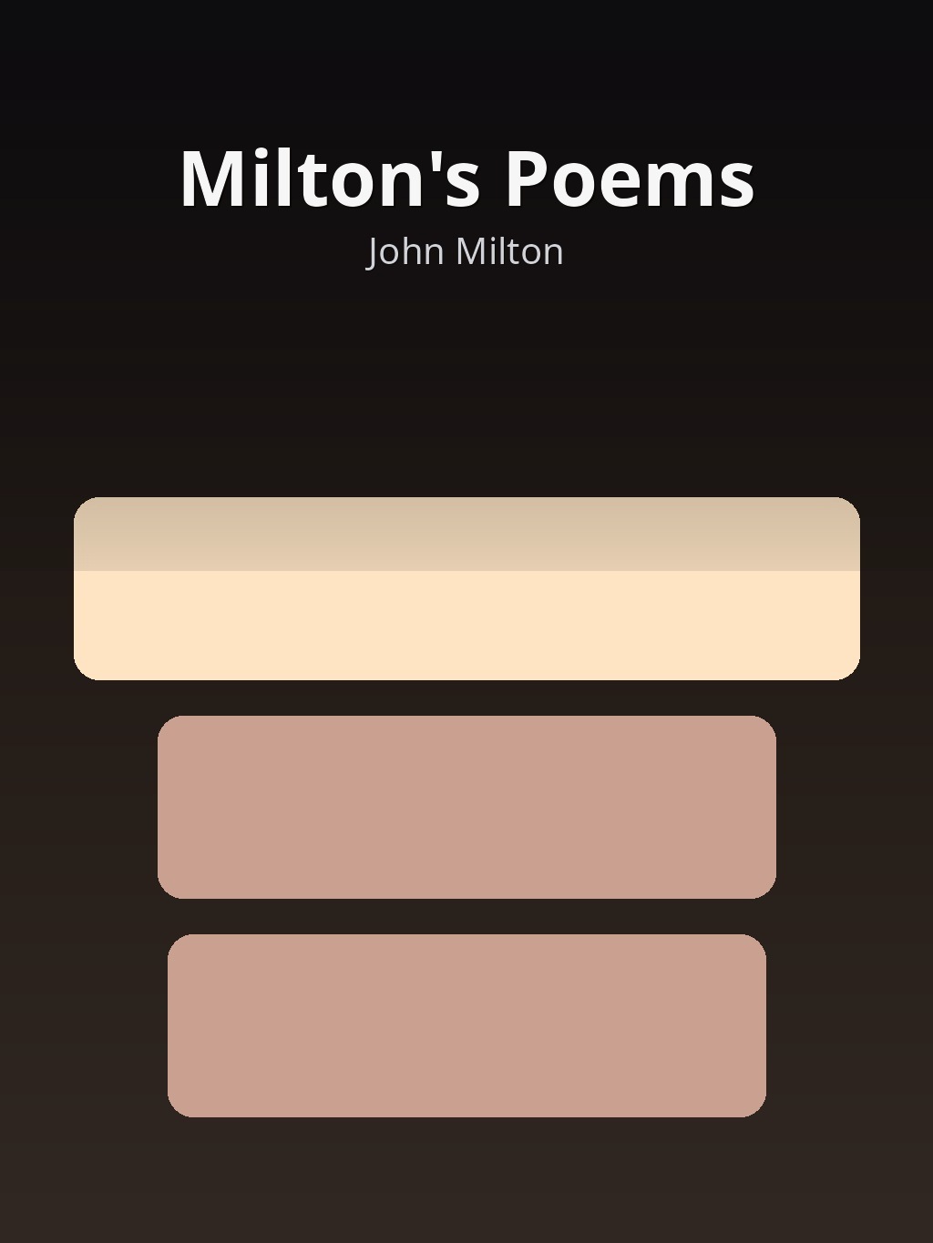Milton's Poems by John Milton book cover
