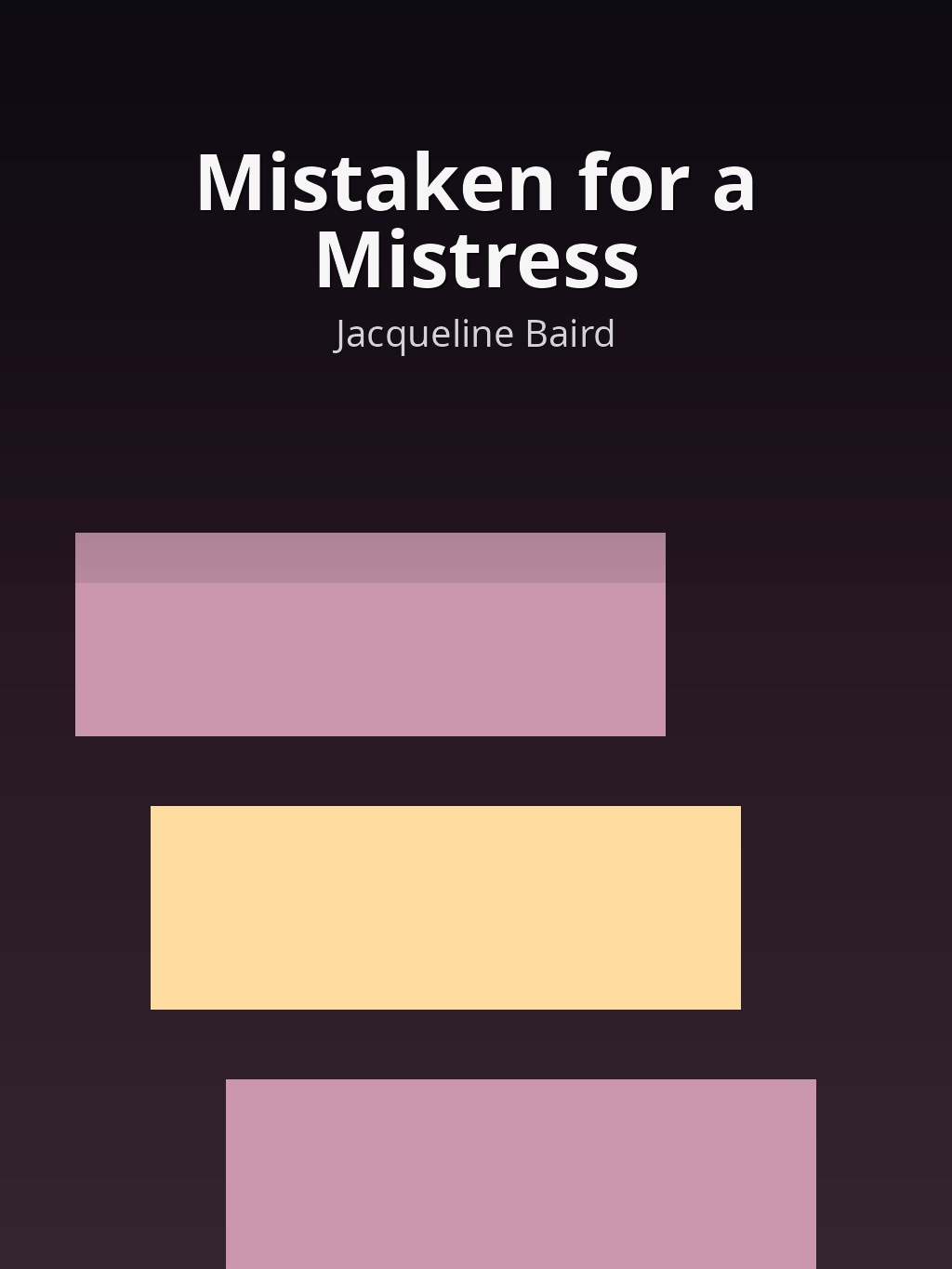 Mistaken for a Mistress by Jacqueline Baird book cover
