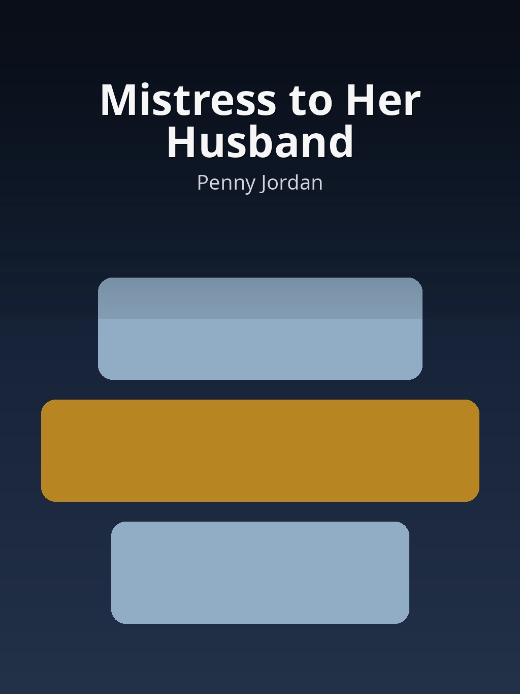 Mistress to Her Husband by Penny Jordan book cover