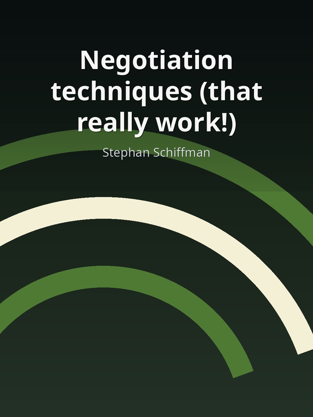 Negotiation techniques (that really work!) by Stephan Schiffman book cover