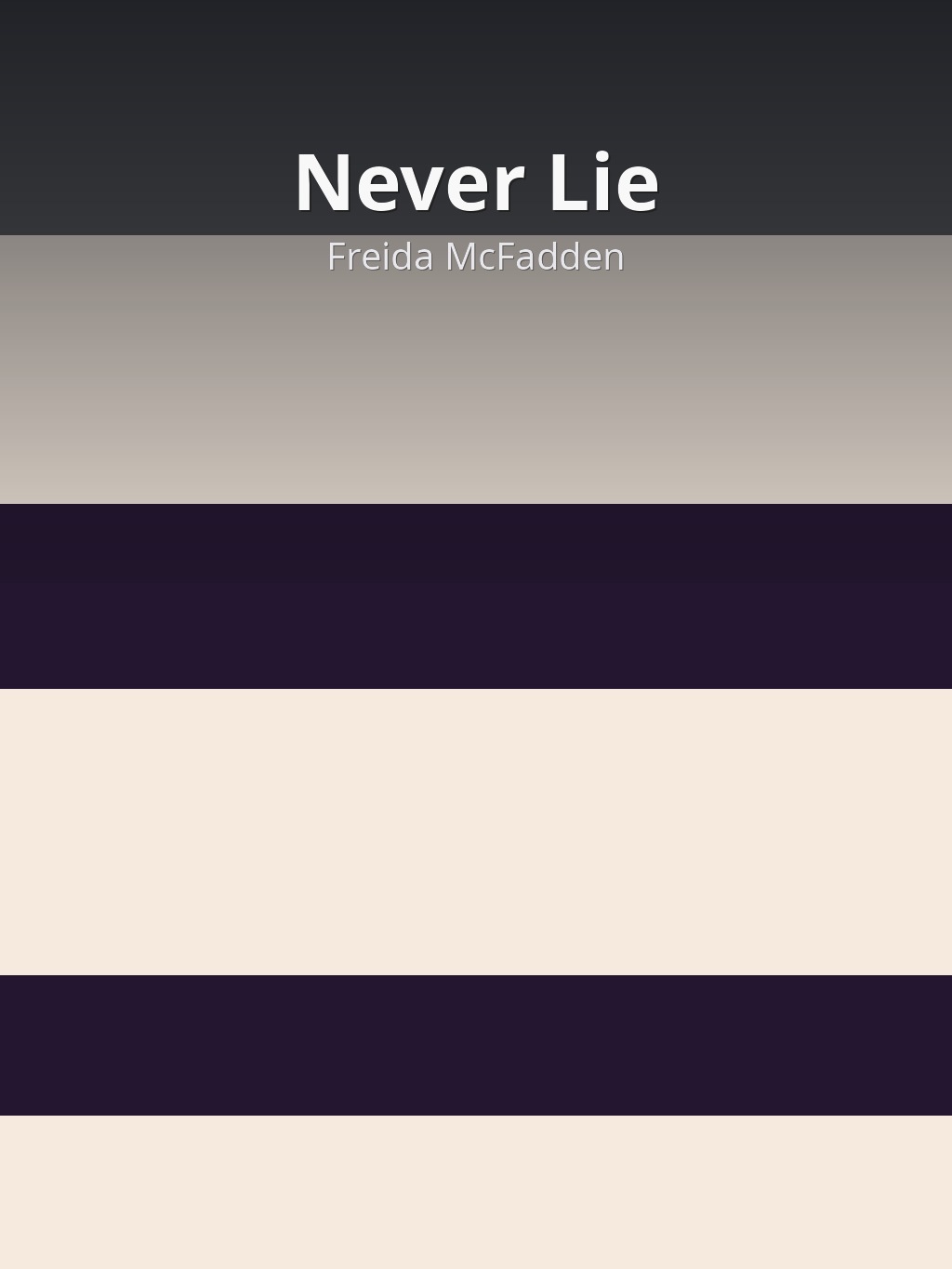 Never Lie by Freida McFadden book cover