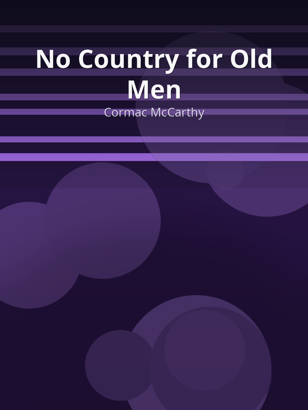 No Country for Old Men by Cormac McCarthy book cover
