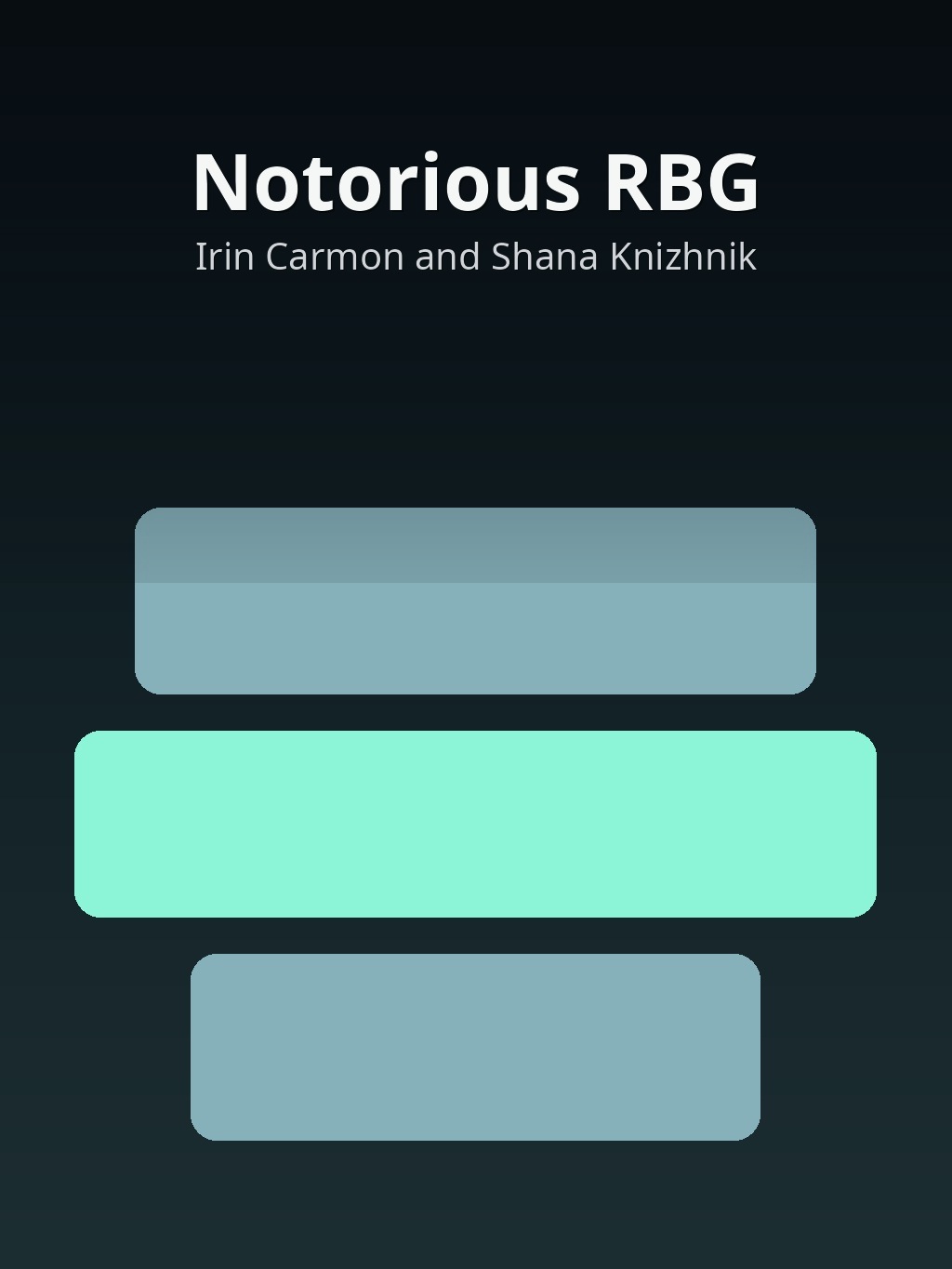Notorious RBG by Irin Carmon and Shana Knizhnik book cover