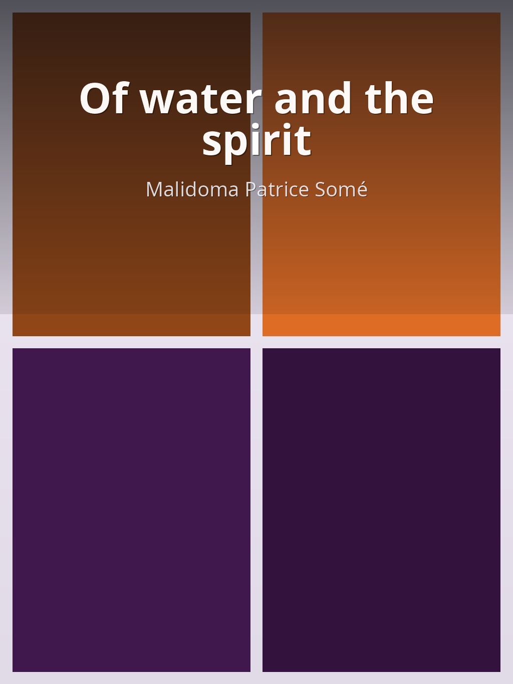 Of water and the spirit by Malidoma Patrice Somé book cover