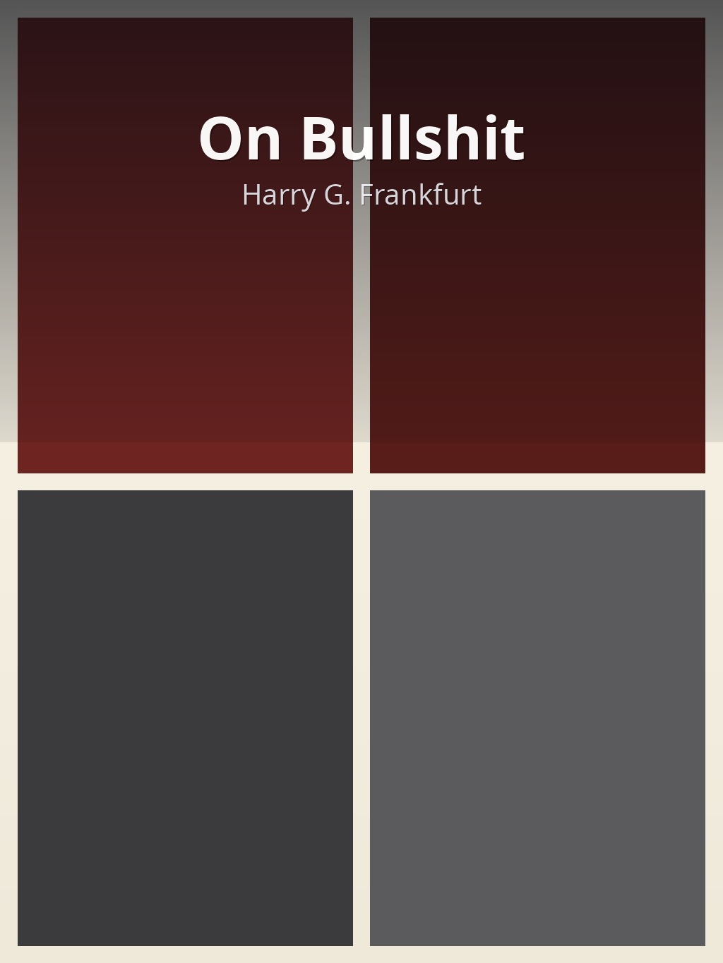 On Bullshit by Harry G. Frankfurt book cover