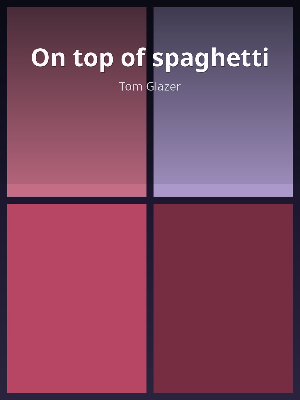 On top of spaghetti by Tom Glazer book cover