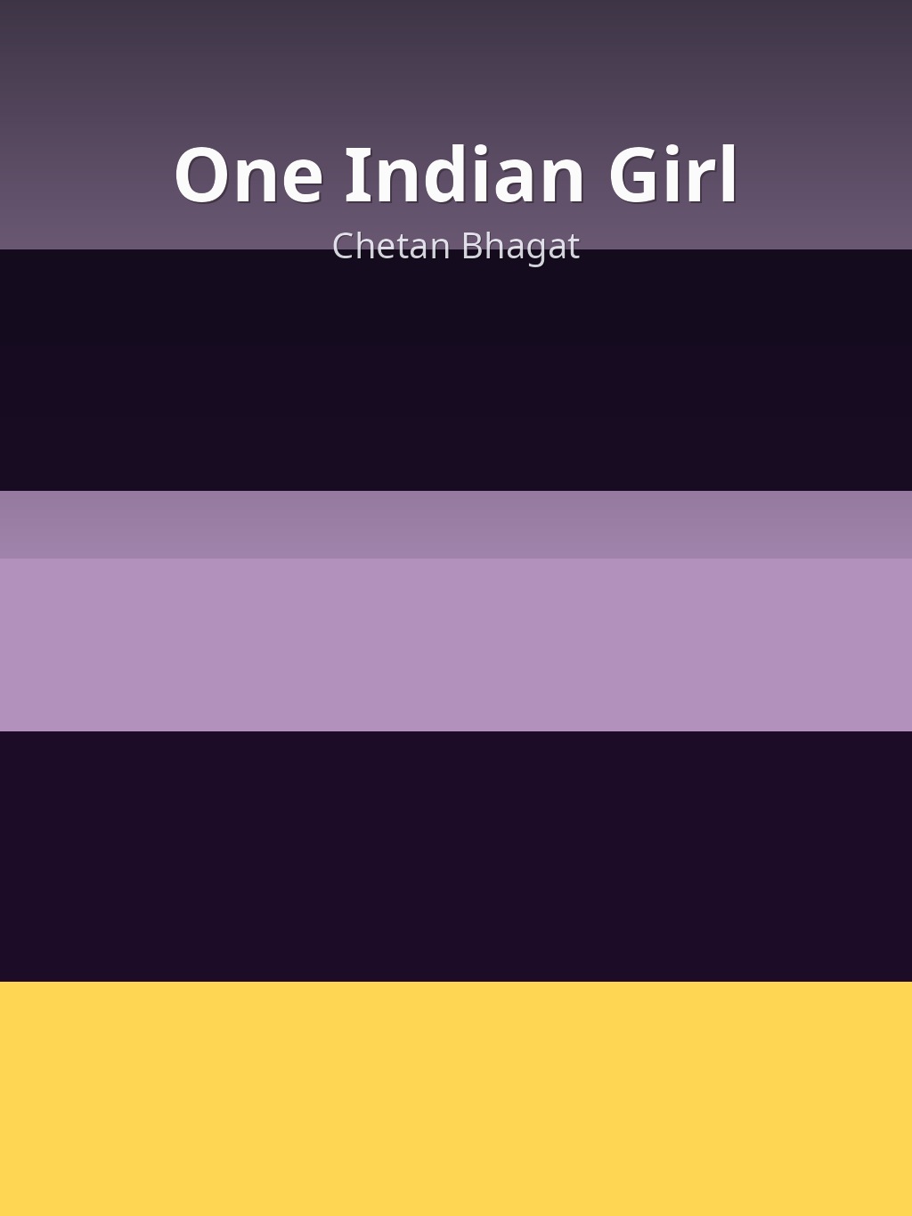 One Indian Girl by Chetan Bhagat book cover