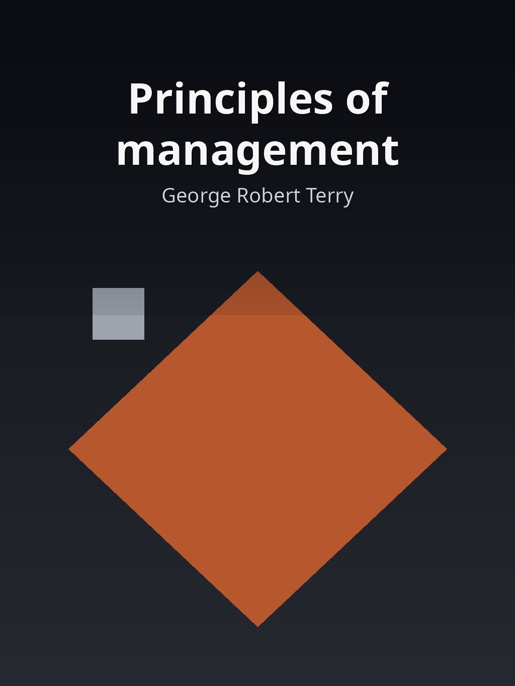 Principles of management by George Robert Terry book cover