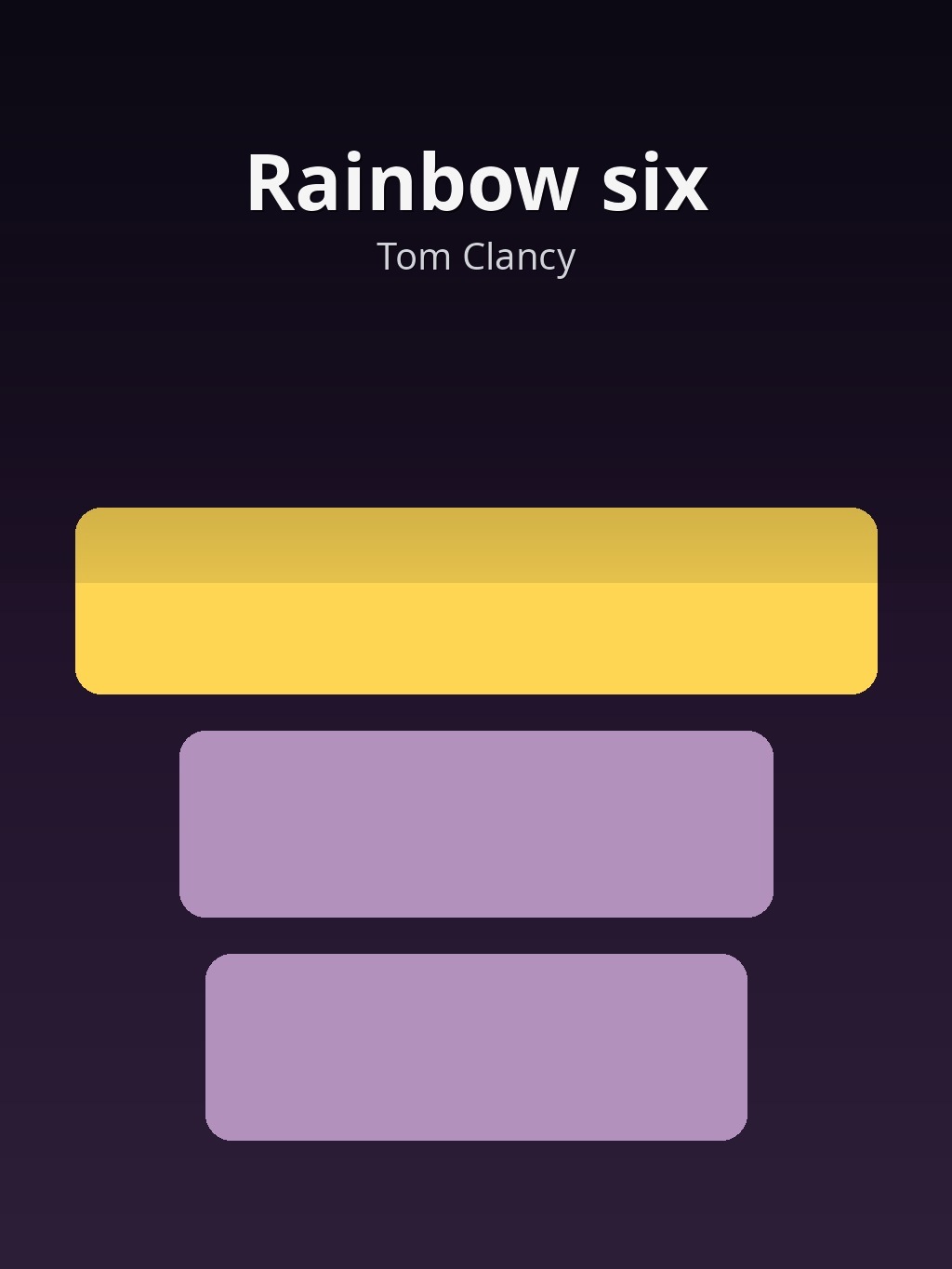 Rainbow six by Tom Clancy book cover