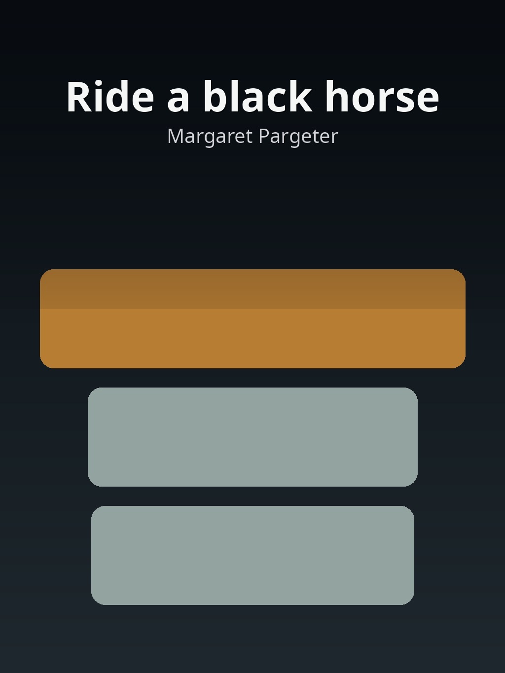 Ride a black horse by Margaret Pargeter book cover